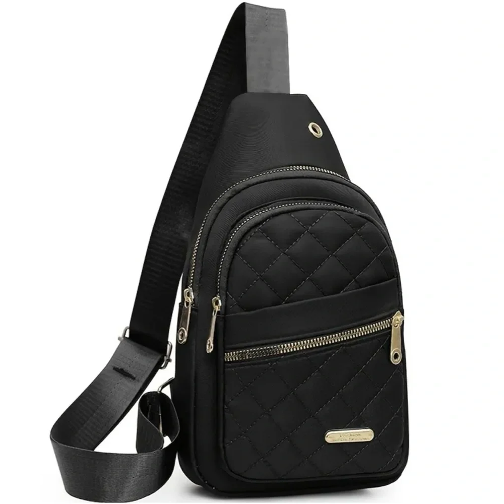 NWOT Elegant Beige Quilted Sling Bag - Picture 10 of 13